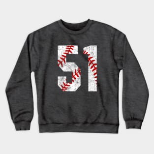 Vintage #51 Baseball Laces Baseball Mom Jersey Love Baseball Crewneck Sweatshirt